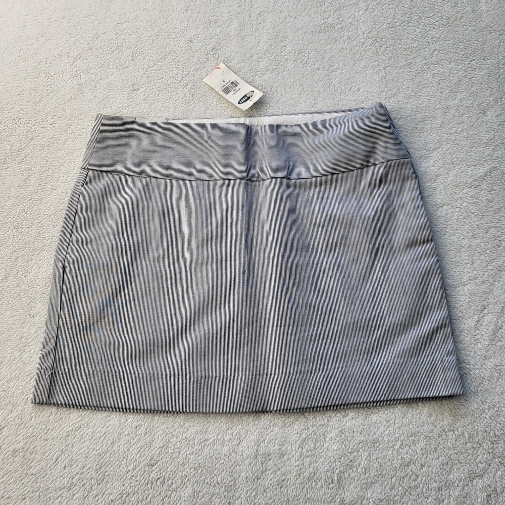 Old Navy Micro Blue Pin Strip Mini Skirt Women's Size 0 NWT